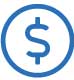 A dollar sign in the center of a circle.